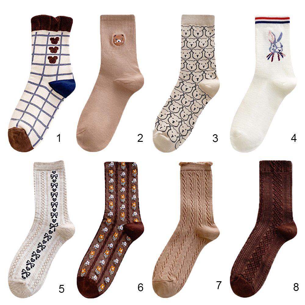 Vớ Cotton Mềm Thoáng Khí In Họa Tiết Hoạt Hình Dễ Thương Cho Nữ 1