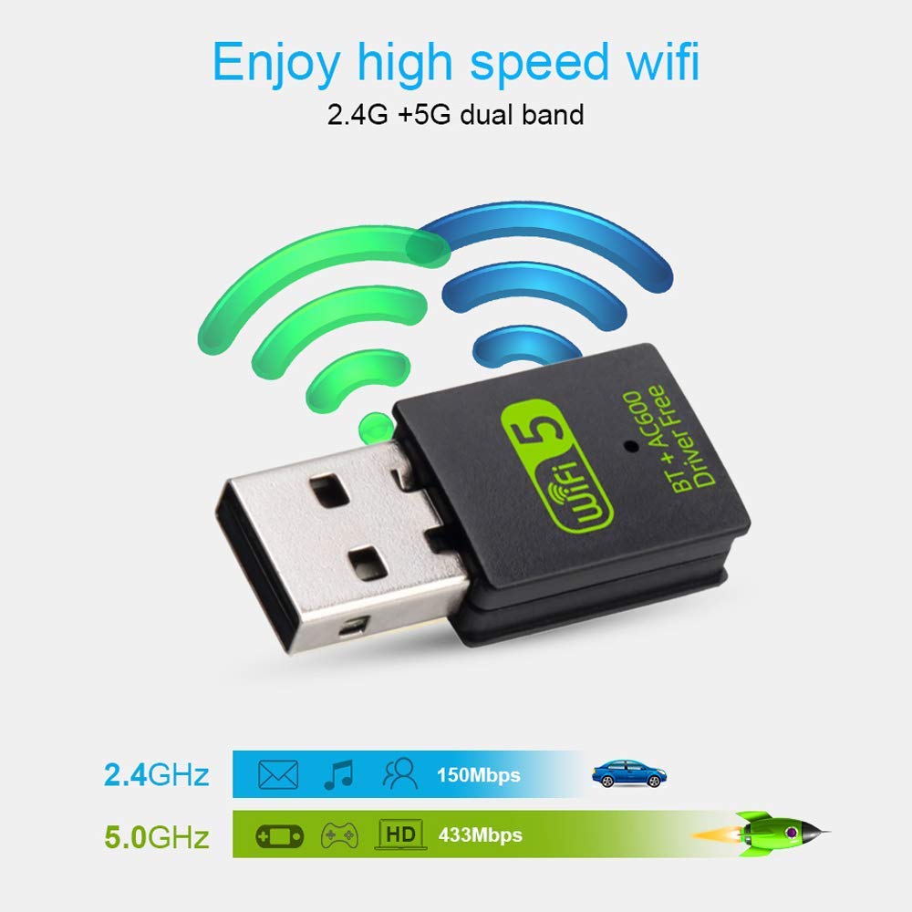 Usb Phát Wifi Bluetooth V5.0 2.4 / 5ghz 600mbps | BigBuy360 - bigbuy360.vn