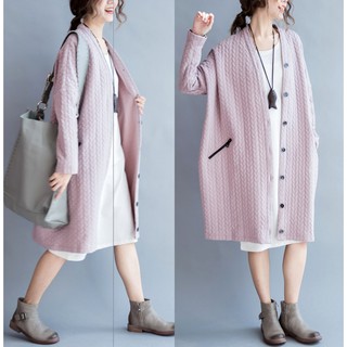 Áo khoác Cardigan nữ BIG SIZE,thiết kế dáng dài chất len dầy dặn ấm áp
