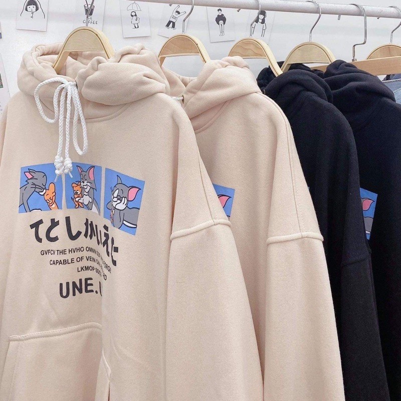 ÁO KHOÁC HOODIE mèo chuột UNE.UID chất nỉ bông Nam nữ | BigBuy360 - bigbuy360.vn