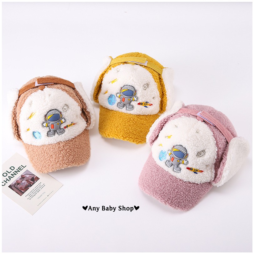 Mũ nón kiểu dáng phi công in hình phi hành gia cho bé trai bé gái có ốp tai nhiều màu dễ thương-hàng có sẵn ❣❣