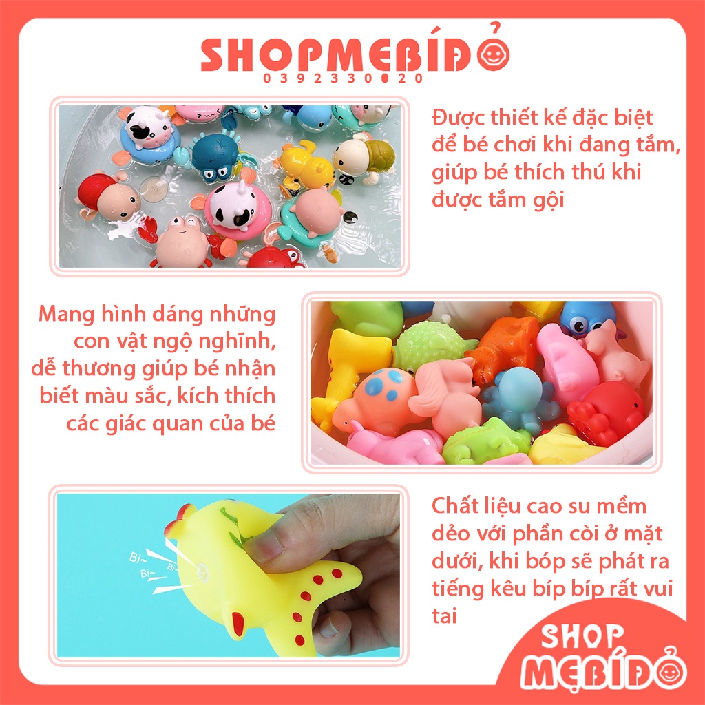 Đồ Chơi Nhà Tắm Cho Bé Hình Thú Thả Bồn Ngộ Nghĩnh Shop Mẹ Bí Đỏ PK74
