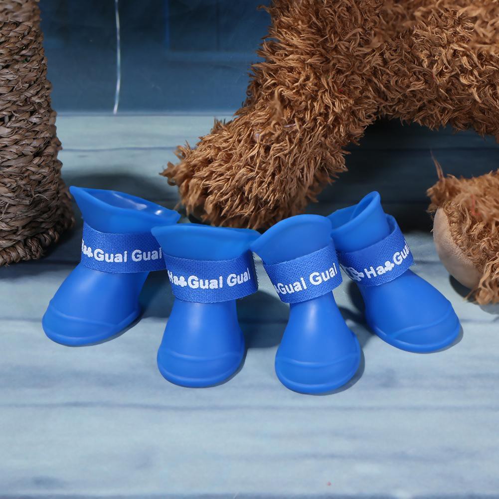 Bộ 4 giày silicon chống trượt đi mưa tiện lợi dành cho cún cưng