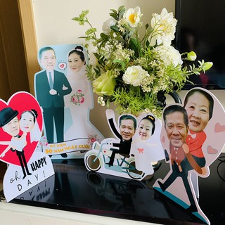 Nhận Đặt gấp_Hình CHIBI cặp đôi couple cô dâu chú rễ_ để bàn trang trí tiệc