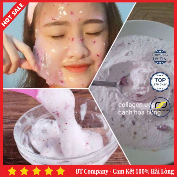 Mặt Nạ Collagen Tinh Chất Cánh Hoa Hồng Cao Cấp Dưỡng Da Trắng Sáng, Cấp Ẩm Phục Hồi Da