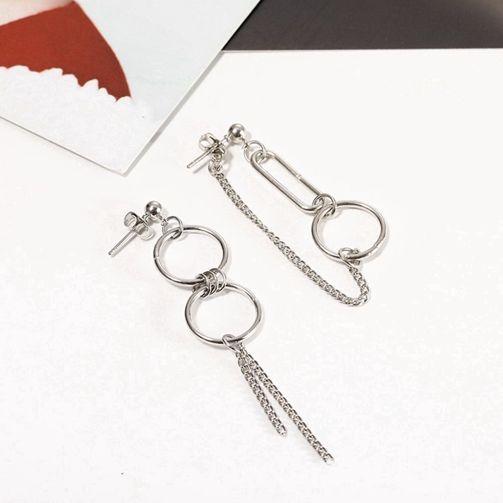 Bông Tai Kim Loại Hình Học Phong Cách Retro Cho Nữ