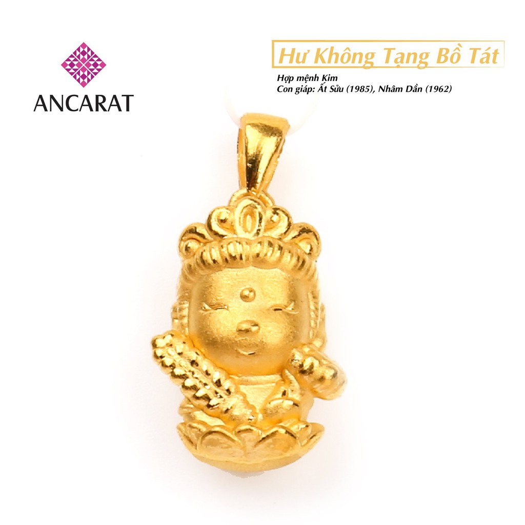Mặt dây chuyền vàng Hư Không tạng bồ tát hộ mệnh tuổi Sửu, tuổi Dần - Ancarat
