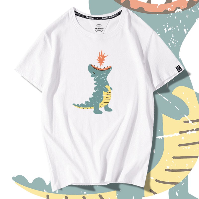 Áo thun nam nu form rộng nam nữ tay lỡ hàn quốc logo khủng long | BigBuy360 - bigbuy360.vn