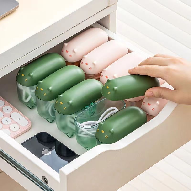 Hộp Đựng Dây Cáp Mini Họa Tiết Hoạt Hình Dễ Thương