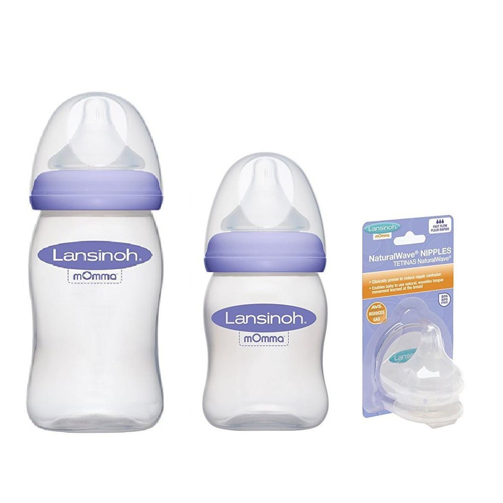 Bình sữa Núm ti Lansinoh 160-240ml- núm ti size S M F