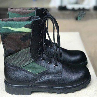 Giày Ghệt cao cổ vải bạt, giày đi phượt màu rằn ri