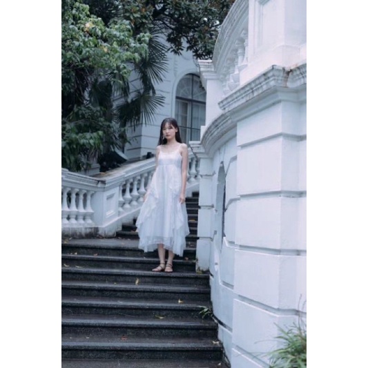 Đầm hai dây maxi công chúa phong cách pháp