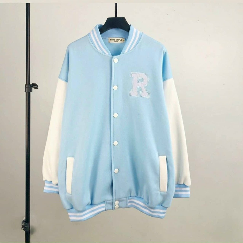 Áo khoác Nỉ Bomber Chữ R Nam Nữ Unisex kiểu dáng Ulzzang