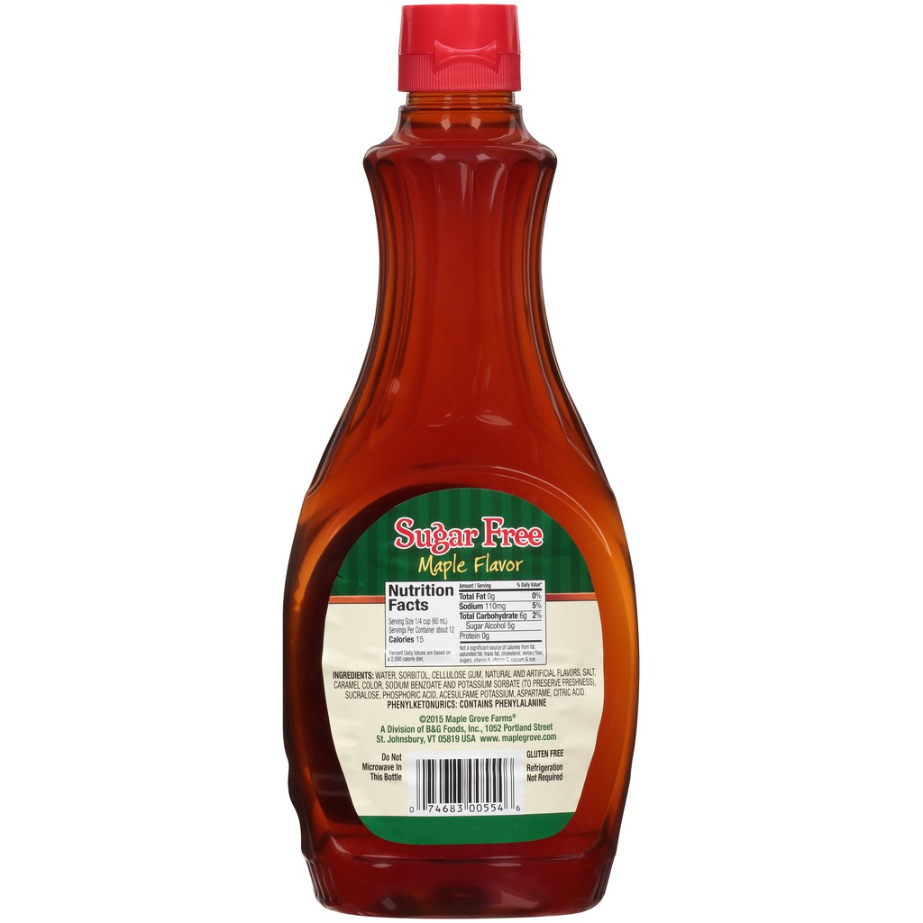 Syrup lá phong không đường Maple grove farms ( maple flavor sugar free) với Splenda