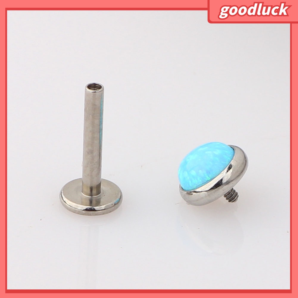 1Pc Đàn ông Phụ nữ Faux Opal Labret Lip Ring Ear Stud Earring Body Xuyên Đồ trang sức