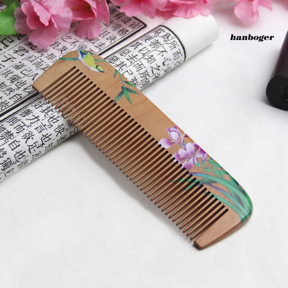 Lược Gỗ Đào Chải Tóc Mát Xa Da Đầu Chống Tĩnh Điện