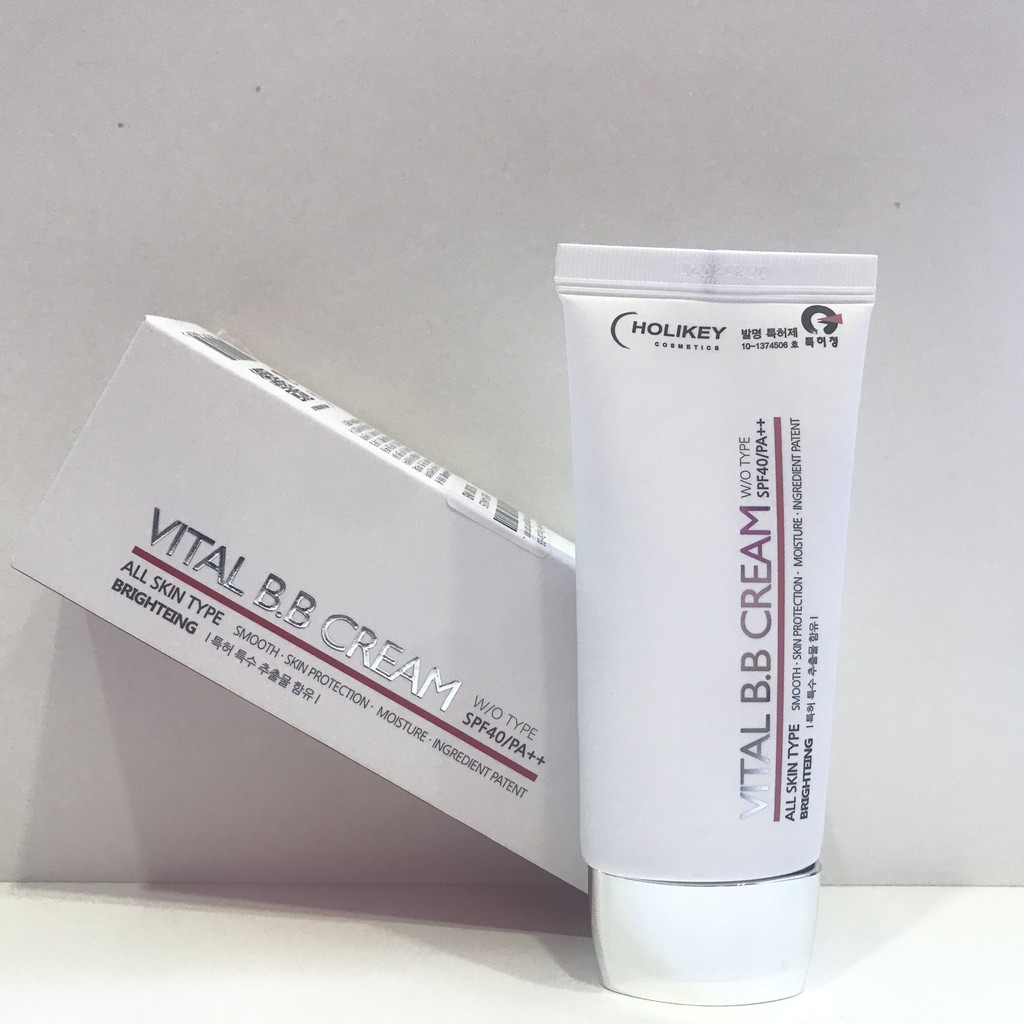 Kem nền BB trang điểm che khuyết điểm-Kem nền BB chống nắng giảm sạm nám Holikey Vital BB Cream Hàn Quốc SPF40/PA++50ml | BigBuy360 - bigbuy360.vn