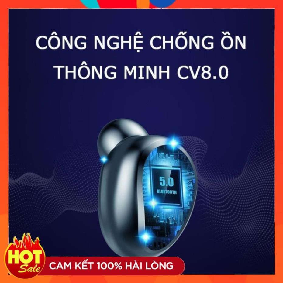 Tai nghe Bluetooth AMOI F9 TWS 5.0 bản QUỐC TẾ không dây cảm ứng chống nước chống ồn nhét tai tích hợp sạc dự phòng