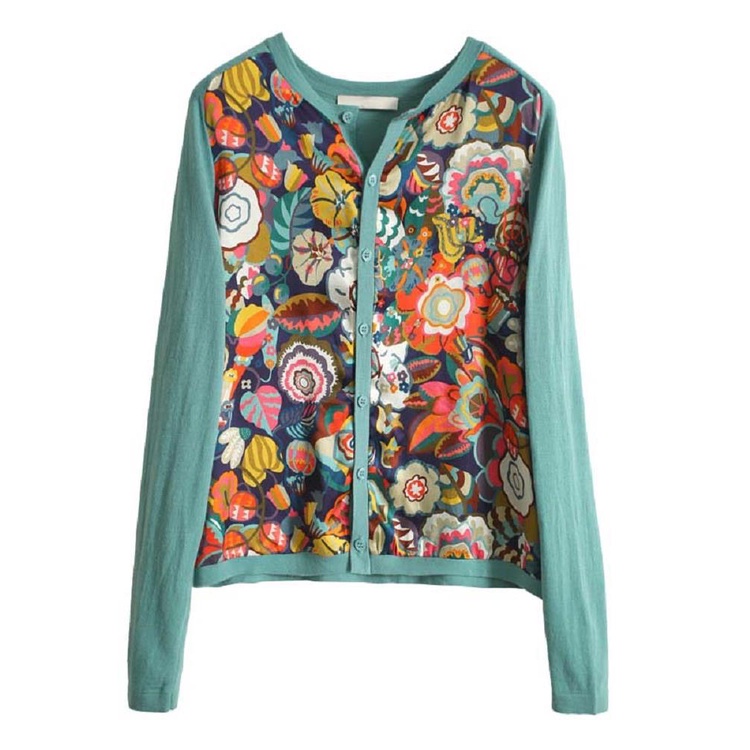 Áo Khoác Cardigan Dệt Kim Vải Lụa Mulberry Cao Cấp Ôm Dáng Phối Màu Thời Trang Mùa Xuân Cho Nữ EGZY51377AA