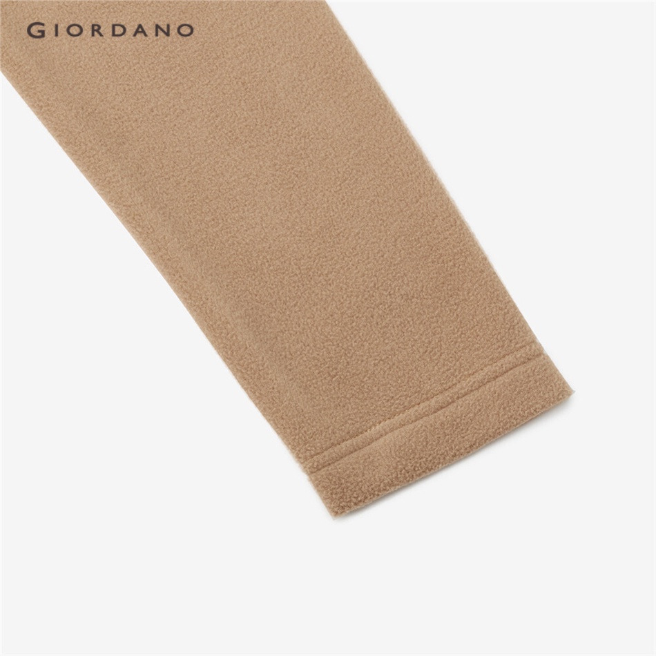 Áo khoác GIORDANO 13372820 vải nỉ dạ màu trơn có khóa kéo thời trang cho nữ