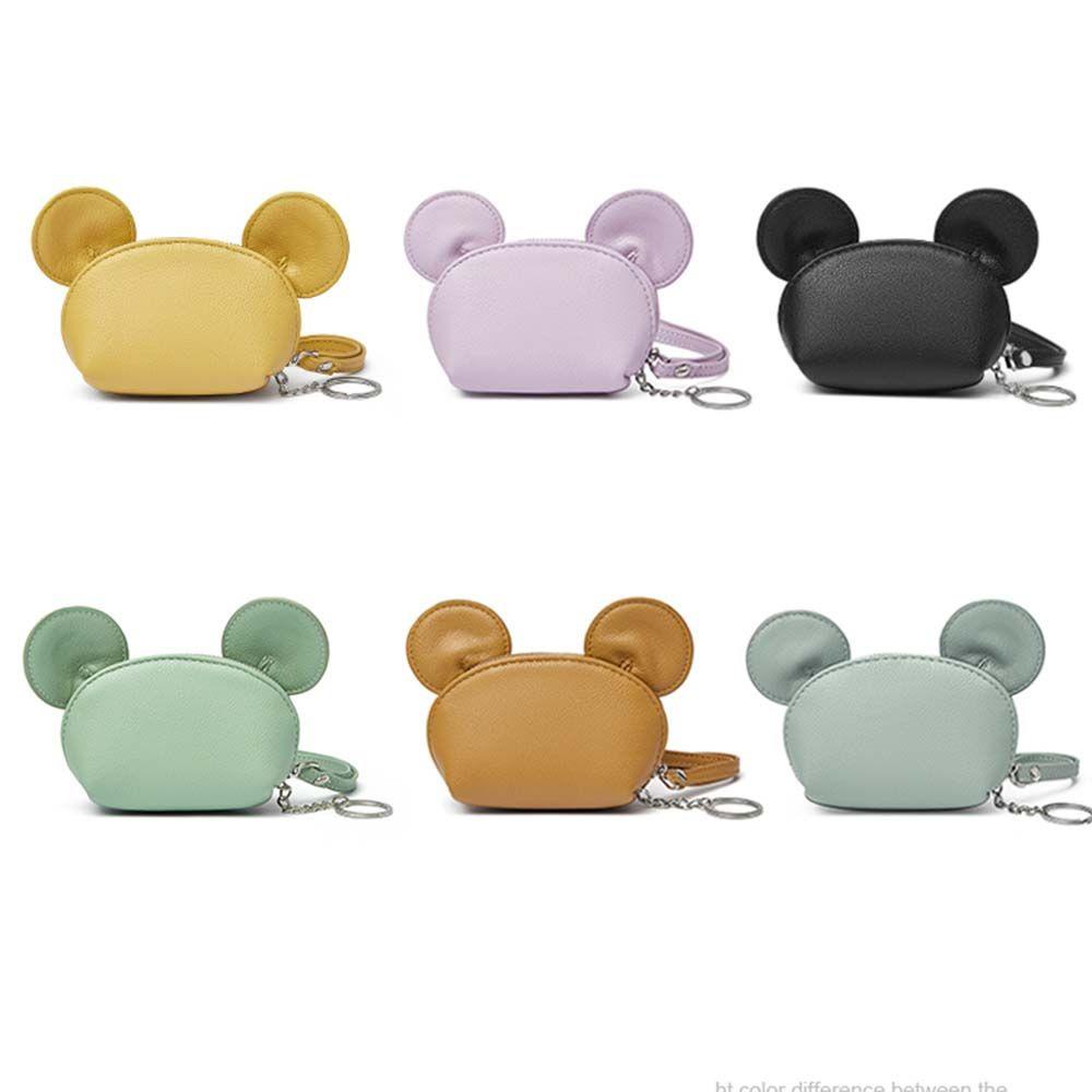 Ví Da Pu Nhỏ Cầm Tay In Hình Chuột Mickey Có Dây Đeo Cổ Tay Sắp Xếp Gọn Gàng Thời Trang Cho Nữ