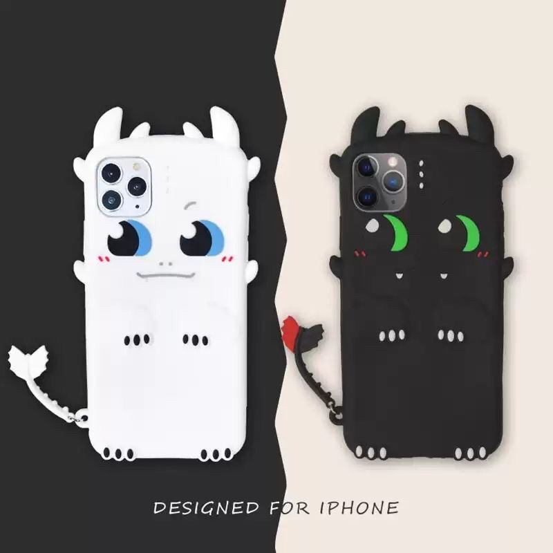 🐲 Tặng kèm móc tay 🐉 Iphone X Xs max 11 11 pro max Ốp silicon thú leo Rồng Light Fury Night Fury siêu dễ thương☺️
