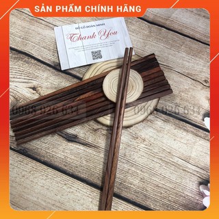 [CHÍNH HÃNG] Đũa ăn cơm - Bộ 10 đôi đũa gỗ cẩm CAO CẤP - chống mốc siêu bền