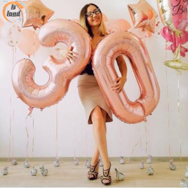 Bong Bóng Hình Chữ Số 0-9 40 Inch Màu Vàng Hồng Dùng Để Trang Trí Tiệc Cưới / Sinh Nhật