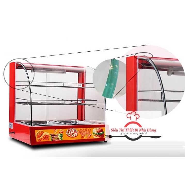 Tủ trưng bày giữ nóng thức ăn, gà rán KFC, khoai tây đa năng giá rẻ - Loại 2 khay