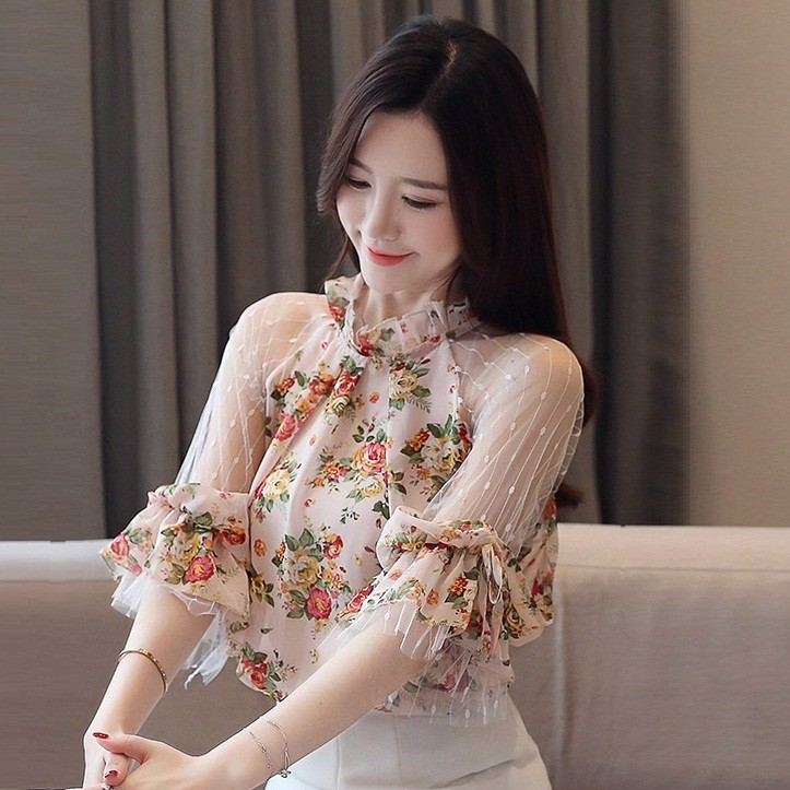 Hàng Nhập : ÁO VOAN KIỂU TAY PHỐI CÁCH ĐIỆU, MODEL TRẺ TRUNG – AK 335