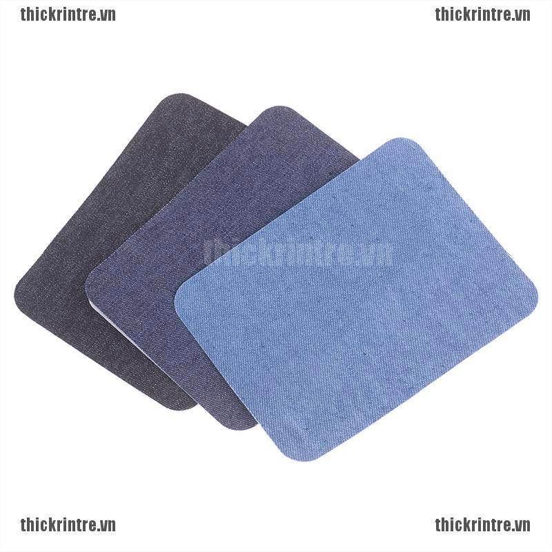 <Hot~new>6pcs Assorted Cotton Jeans Repair Kit 3Color Iron On Denim Patch Sewing Applique