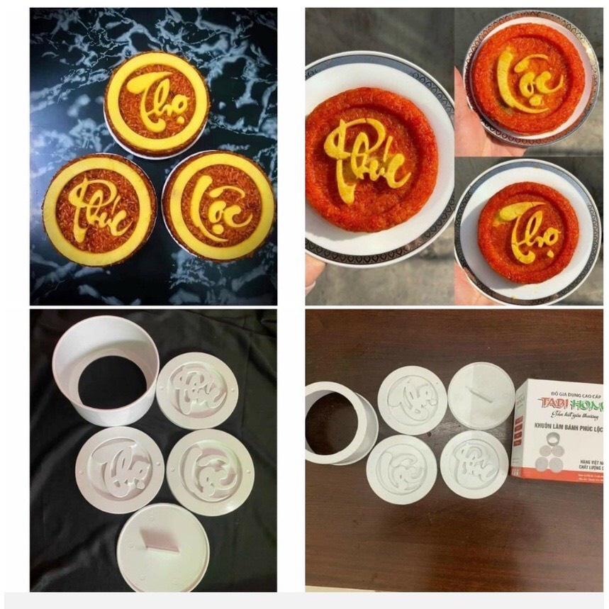 Khuôn xôi, khuôn làm bánh phúc lộc thọ bằng nhựa thực phẩm cứng chịu lực an toàn vệ sinh bokisd.store