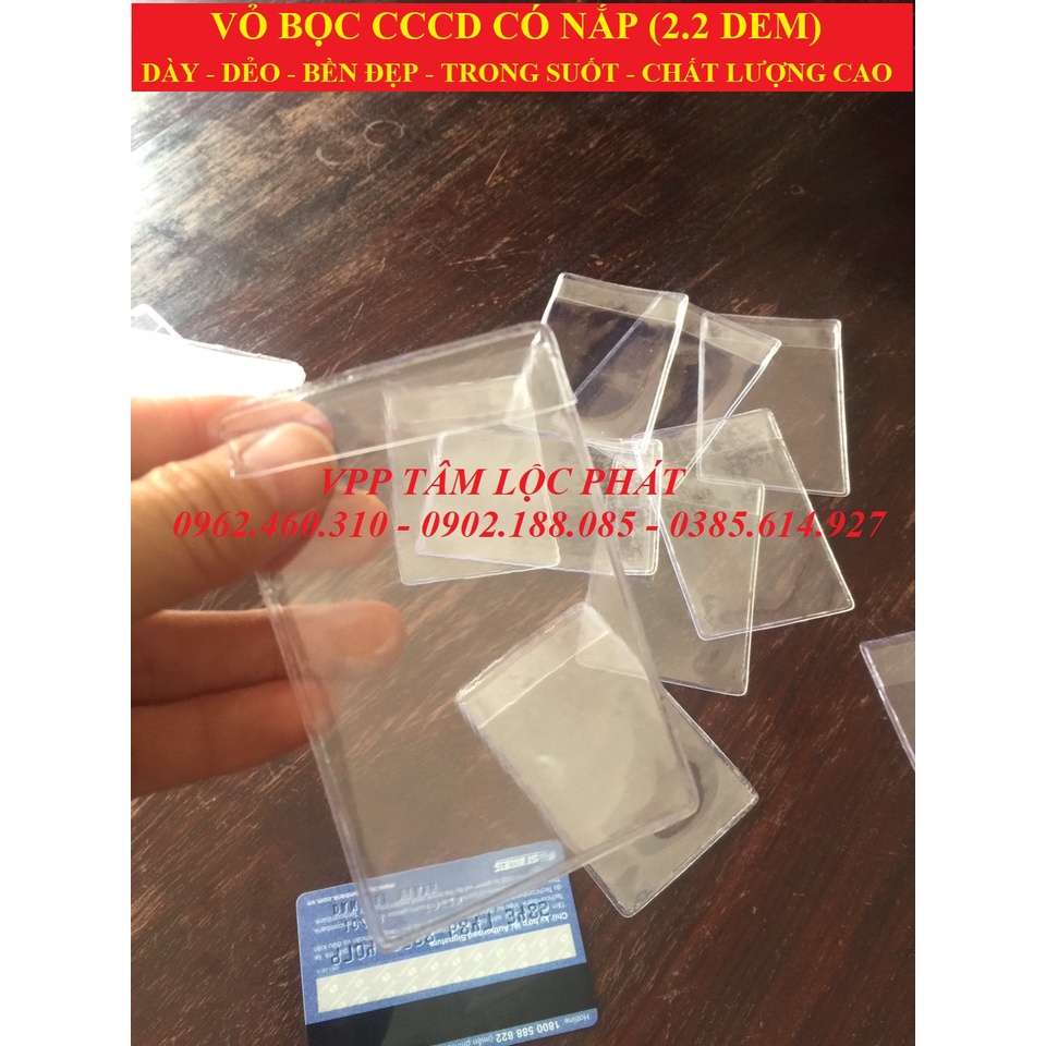 10 Vỏ Bọc thẻ CCCD CÓ NẮP (2.2 DEM - HÀNG CAO CẤP) DÀY, DẺO, TRONG SUỐT - XƯỞNG SẢN XUẤT