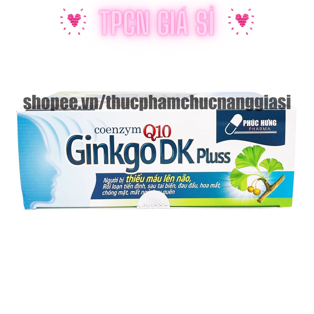 Viên uống bổ não GINKGO DK PLUS tăng cường trí nhớ, tuần hoàn máu não – Hộp 100 viên