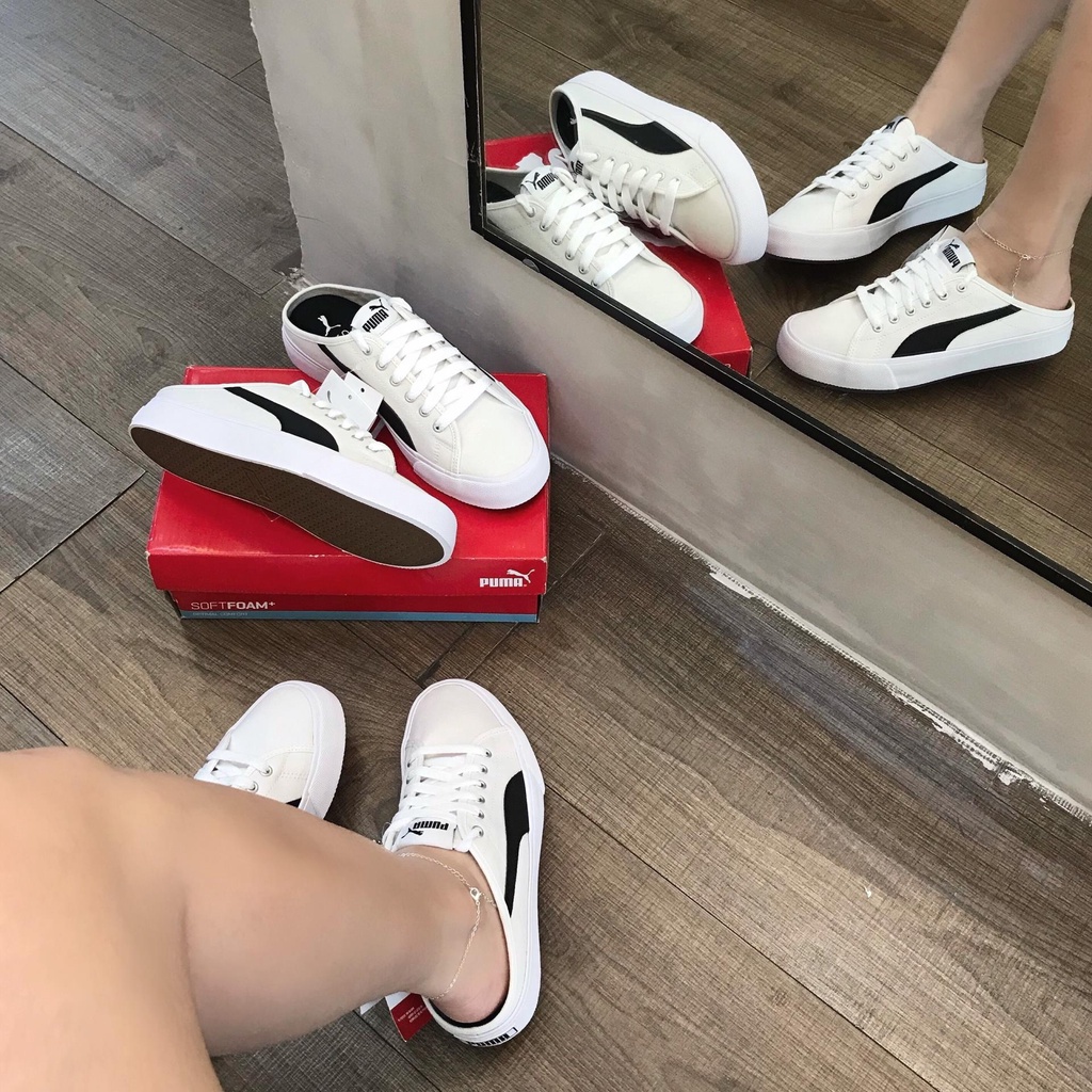 Giày đạp gót mule Puma trắng Puma Bari Mule Auth có sẵn - nhận order