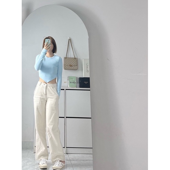 Áo yếm xanh dài tay forever 21