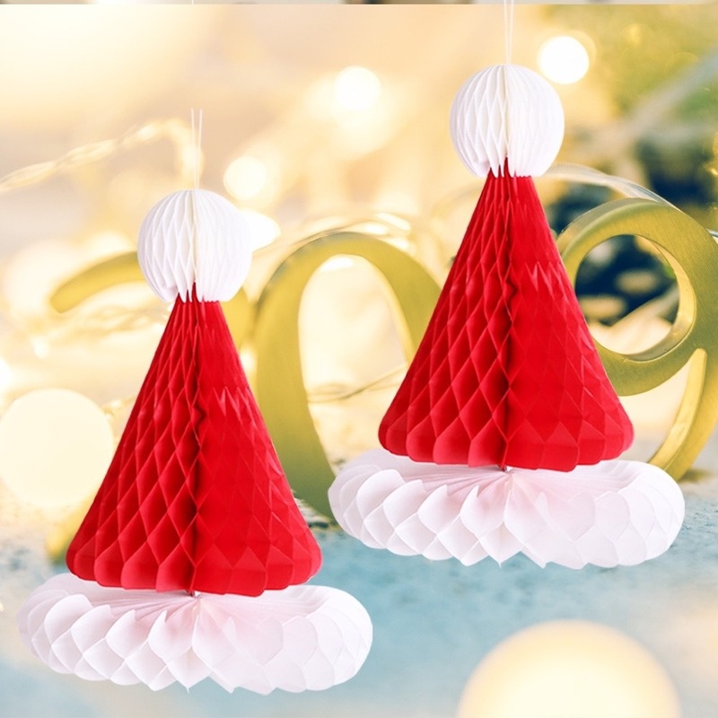 Lồng Đèn 20CM / 32.6CM Hình Nón Ông Già Noel / Giáng Sinh Dễ Thương Treo Trang Trí Nhà Cửa Tiệc Tùng L