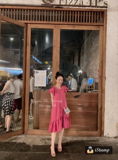 Đầm lụa hồng đuôi cá l1 (ảnh thật)