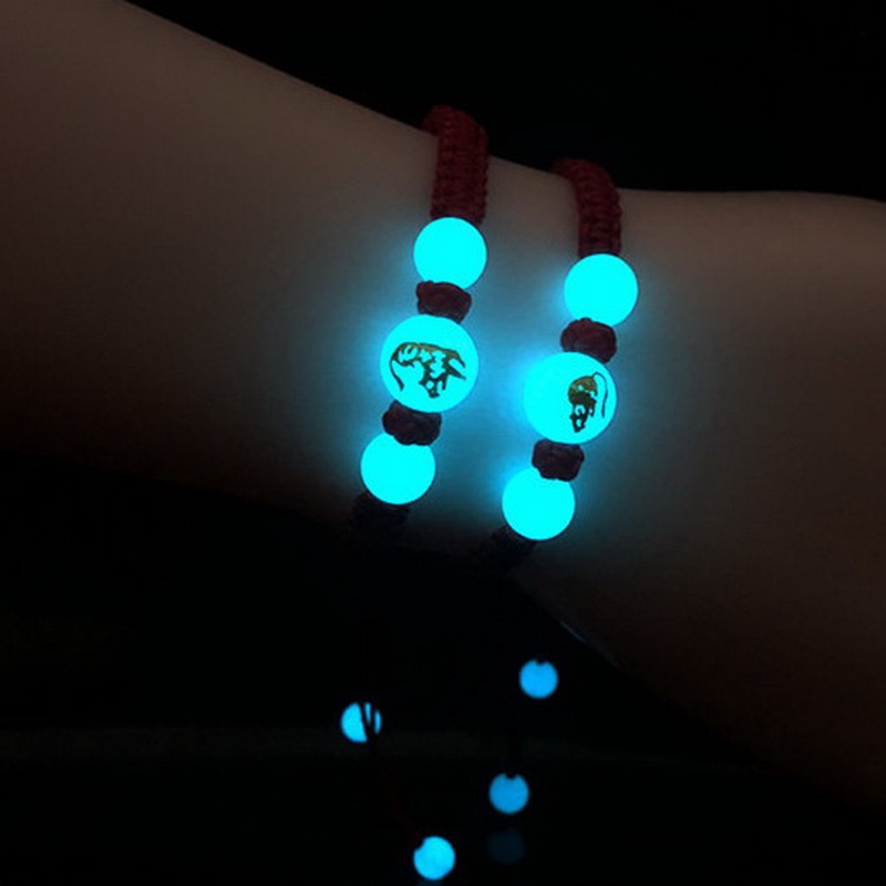 Vòng tay chuỗi hạt RINHOO FRIENDSHIP màu đen và đỏ hình 12 cung hoàng đạo cho học sinh