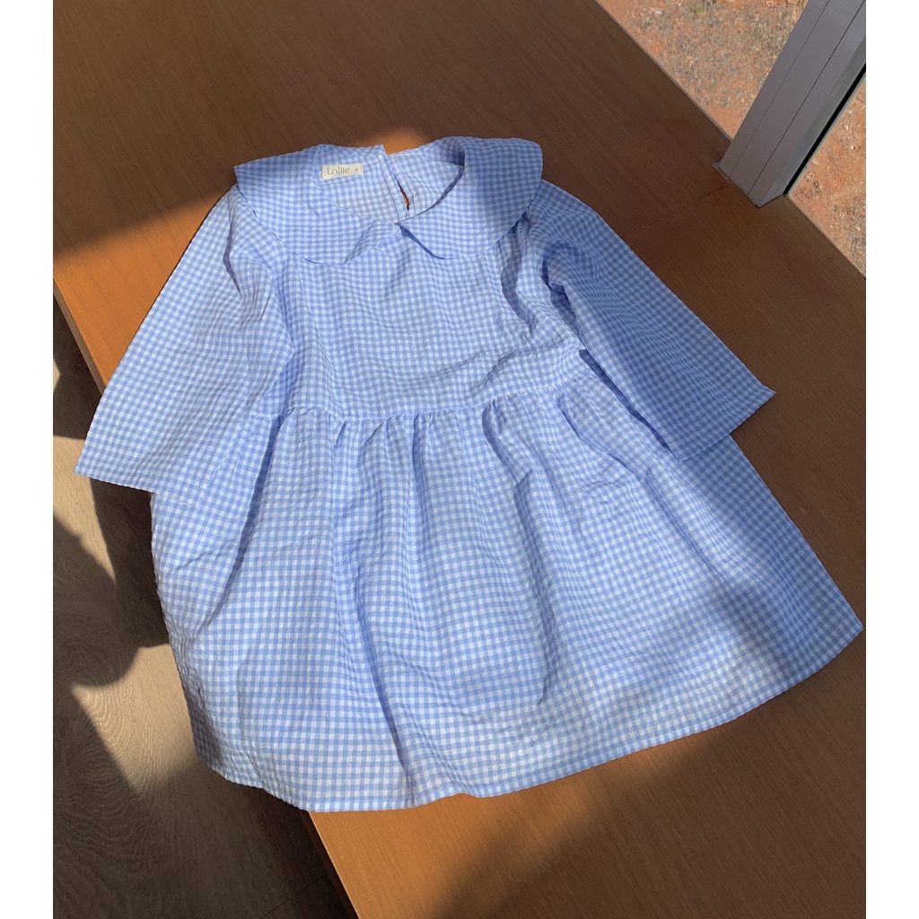 Áo babydoll cổ peterpan kẻ caro TKA317 LOLLIE STUDIO