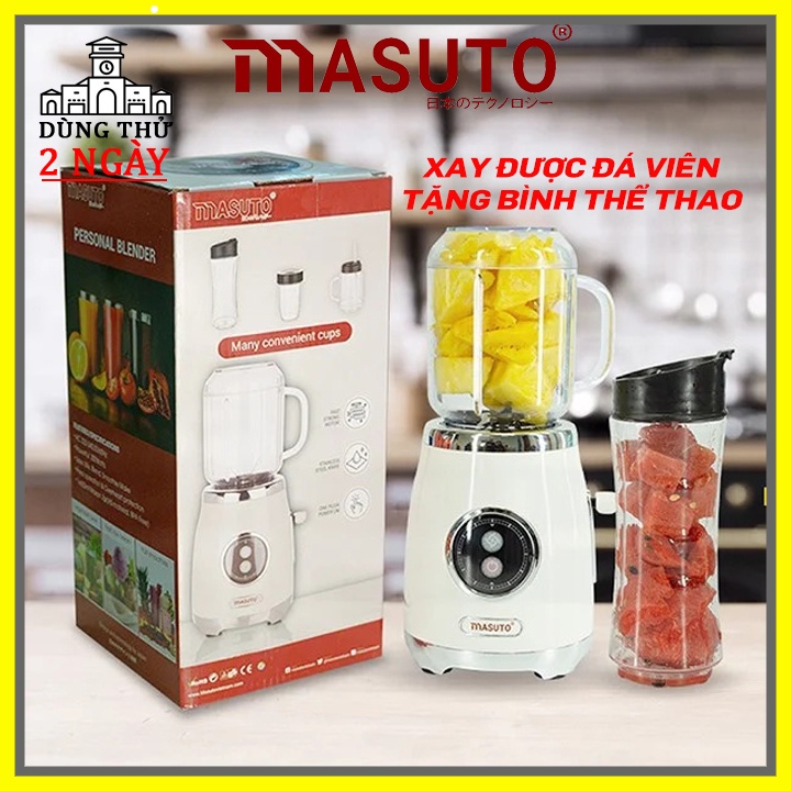 Máy xay sinh tố Masuto Blender Nhật Bản, xay đá viên/sinh tố, tặng bình thể thao 600ml, lỗi 1 đổi 1