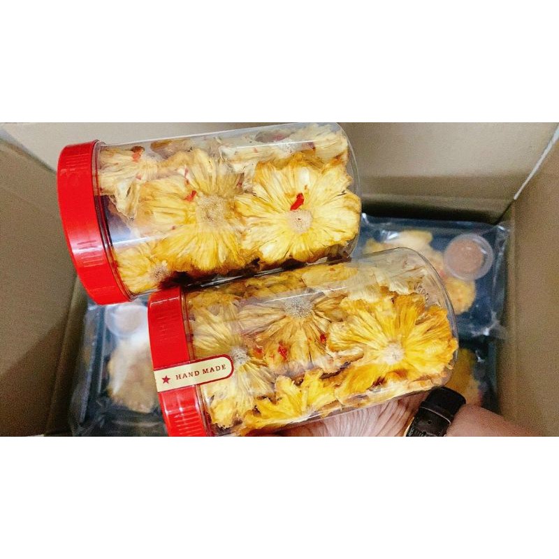 Thơm Sấy Muối Ớt Lon 250GR[FREE SHIP] TỪ ĐƠN 50K, [Loại Đặc Biệt] Hàng Ngon Nhà Làm