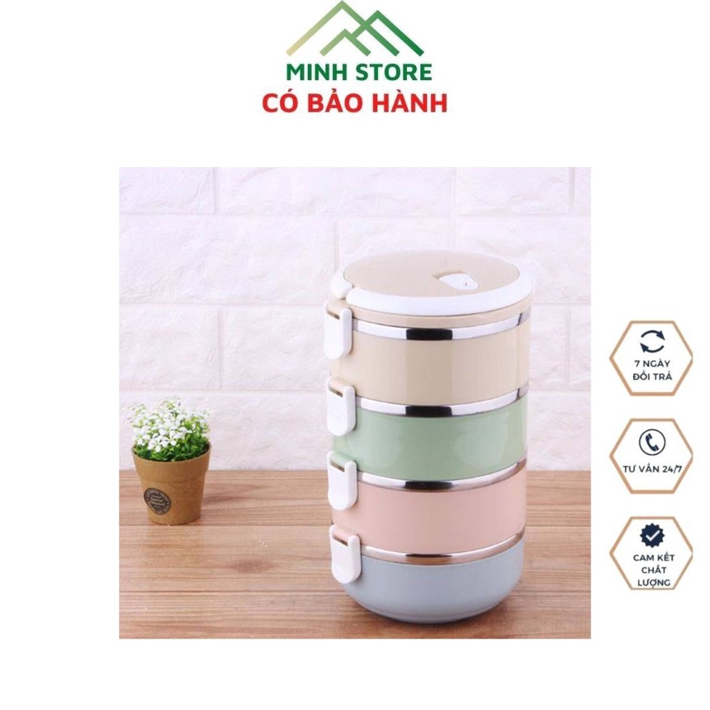 Hộp Đựng Cơm Cặp Lồng Cơm Giữ Nhiệt Lúa Mạch Ruột Inox