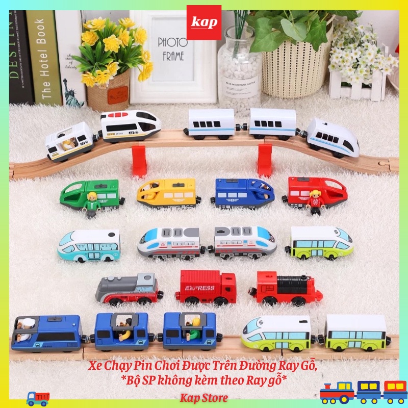 Tàu điện, xe lửa chạy pin   - xe có thể chạy trên đường ray xe lửa gỗ