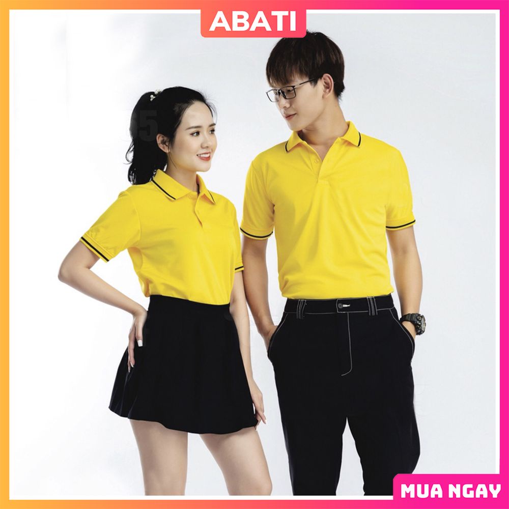 Áo polo nam đẹp cao cấp tay ngắn có cổ form rộng unisex vải mè thoáng mát VNXK chính hãng ABATI