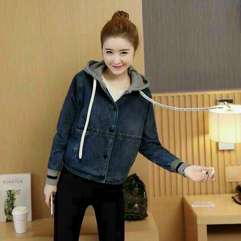 Áo Khoác Jean Nón Tay Bo Thun, GIÁ RẺ NHẤT