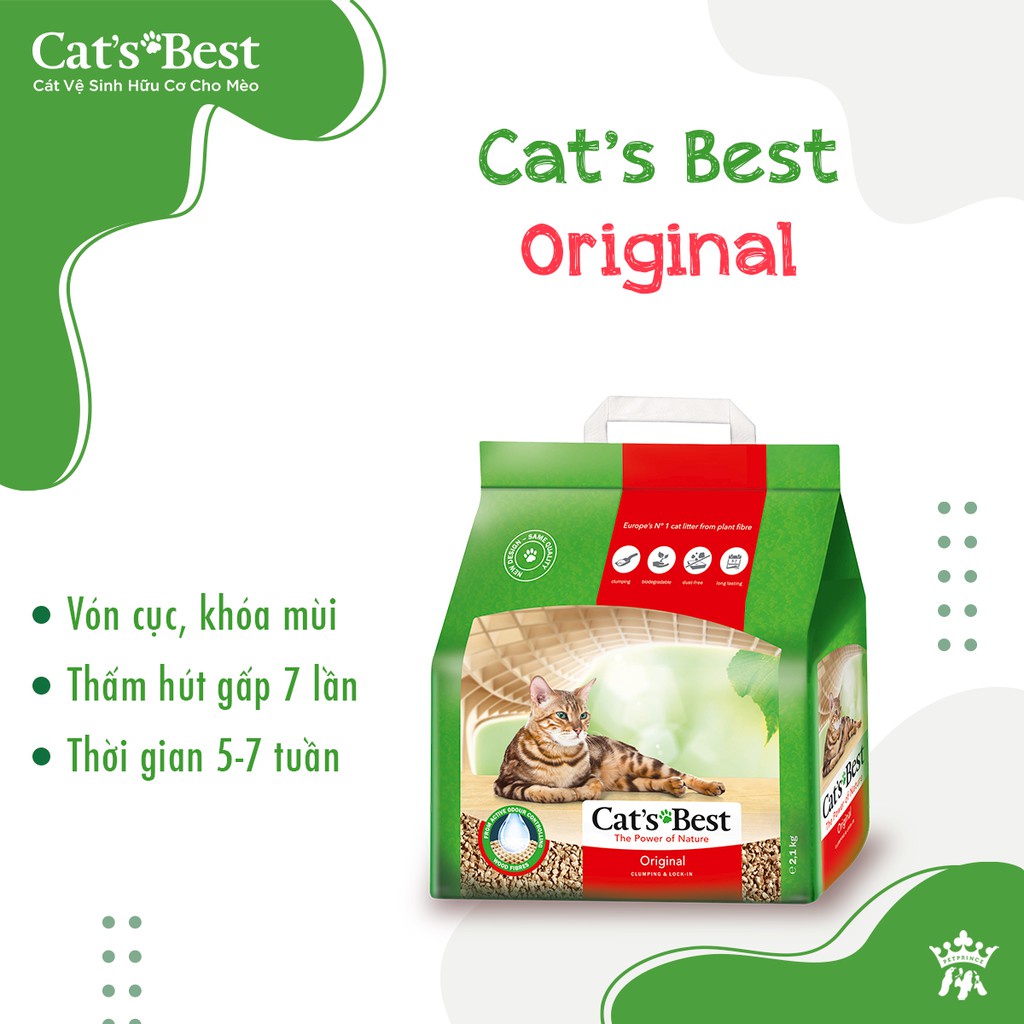 Cát hữu cơ cho mèo Cat's Best Original 13kg (Dung tích 30L)