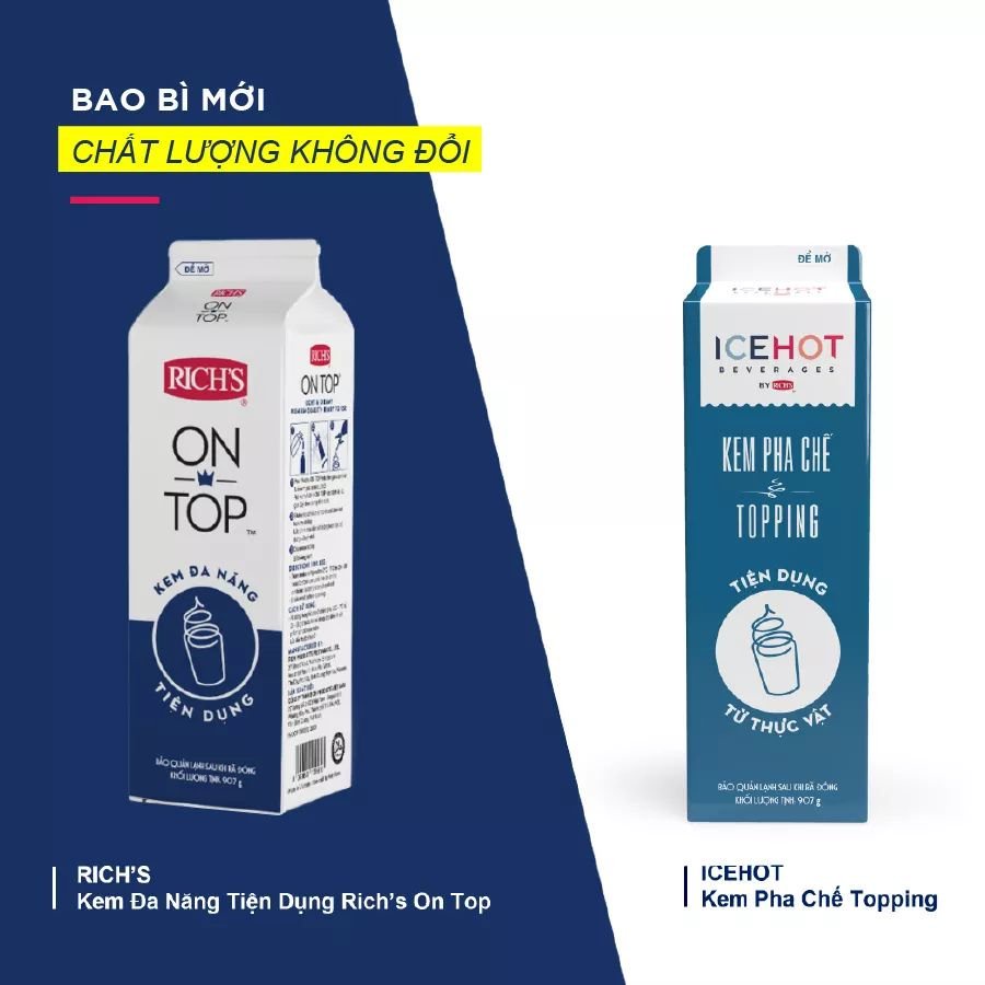 Kem topping on top Rich hộp 1kg