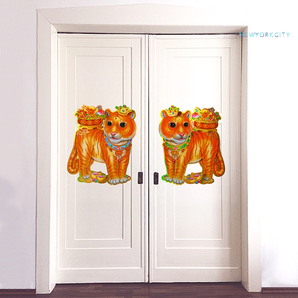 1 cặp sticker dán tường trang trí năm mới hình con hổ 2022