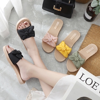 Dép thời trang nữ quai thắt nơ xinh xắn siêu mềm êm chân-DL34